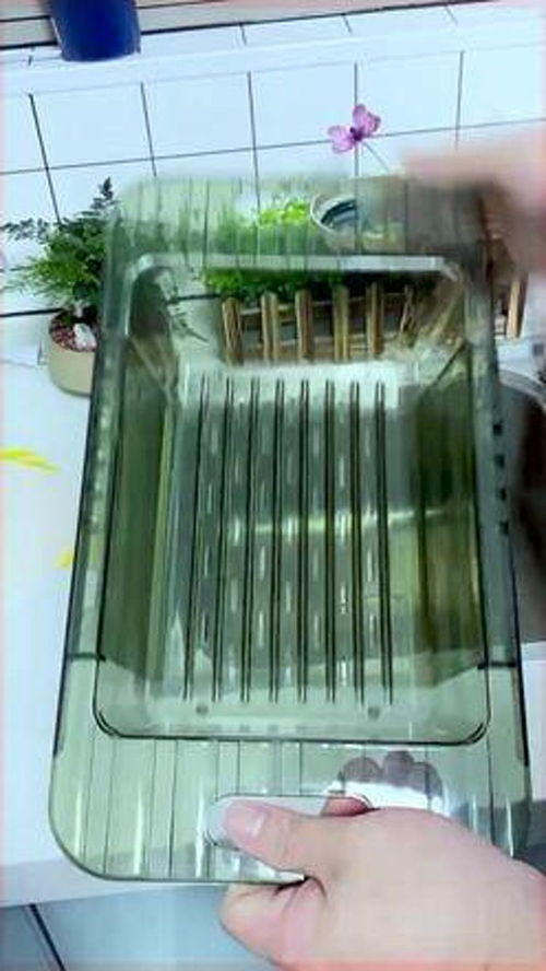 这个沥水篮真是太高级了,放在橱窗水槽上,不管是洗菜还是洗水果都特别方便